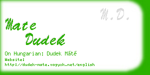 mate dudek business card